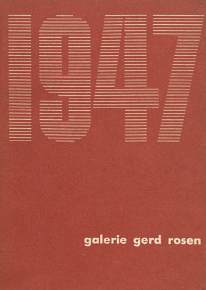 Lot 3227, Auction  102, Galerie Gerd Rosen, 1947. Galerie Gerd Rosen (Katalog)