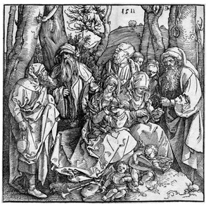 Lot 5106, Auction  102, Dürer, Albrecht, Die heilige Sippe mit zwei musizierenden Engeln