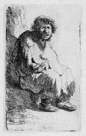 Lot 5256, Auction  102, Rembrandt Harmensz. van Rijn, Auf einem Erdhügel sitzender Bettler