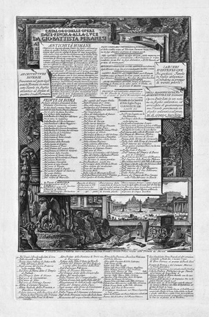 Lot 5439, Auction  102, Piranesi, Giovanni Battista, Catalogo delle Opere