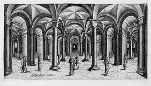 Lot 5727, Auction  102, Pesser, Hans, Große romanische Säulenhalle mit Figurenstaffage