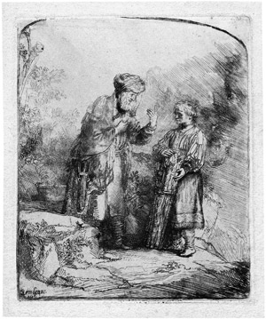 Lot 5744, Auction  102, Rembrandt Harmensz. van Rijn, Abraham mit Isaak sprechend