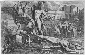 Lot 5802, Auction  102, Testa, Pietro, Achilles schleift den Leichnam des Hektor um die Mauern von Troja