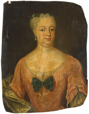 Lot 6052, Auction  102, Deutsch, um 1700. Bildnis einer adligen Dame im roten Kleid