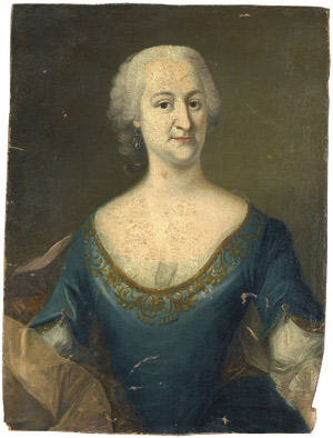 Lot 6053, Auction  102, Deutsch, um 1700. Bildnis einer adligen Dame im blauen Kleid