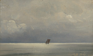 Lot 6083, Auction  102, Petersen, Vilhelm Peter Carl, Kleines Segelschiff auf dem Meer