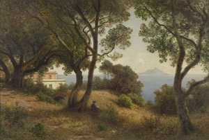 Lot 6138, Auction  102, Lutteroth, Ascan, Blick von einer Anhöhe bei Porto d'Anzio gen Süden auf den Monte Circero
