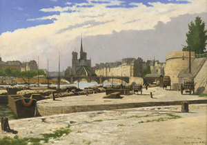 Lot 6176, Auction  102, Hansen, Joseph Theodor, Ansicht des Quai Henri IV in Paris