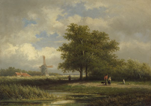 Lot 6181, Auction  102, Heerebaart, Georgius, Sommerliche Landschaft mit Windmühle