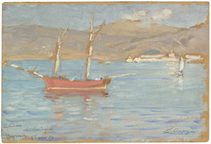 Lot 6227, Auction  102, Crépy, Léon-Gérard, Fischerboot vor der Küste von Beirut, Libanon