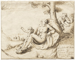Lot 6253, Auction  102, Deutsch, 1622. Ruhende Venus von einem Satyr belauscht