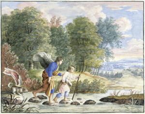 Lot 6254, Auction  102, Deutsch, um 1700. Tobias und der Engel