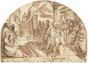 Lot 6257, Auction  102, Florentinisch, 1. Viertel 17. Jh. Bischof Ardingo von Florenz erteilt den sieben Gründern des Servitenordens seinen Segen.