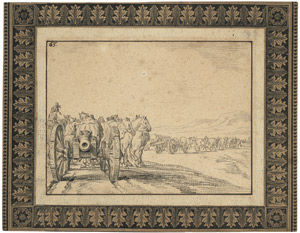 Lot 6284, Auction  102, Niederländisch, 17. Jh. Soldatenzug mit Pferden und Kanonen