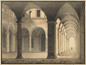 Lot 6351, Auction  102, Lefortier, Blick in den Arkadengang eines Florentiner Palazzo