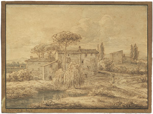 Lot 6364, Auction  102, Reinhart, Johann Christian, Ansicht einer kleinen Hofanlage in Italien