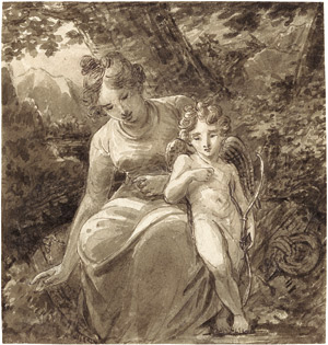 Lot 6374, Auction  102, Shelley, Samuel - Umkreis, Venus und Amor unter einem Baum sitzend