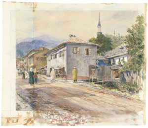 Lot 6391, Auction  102, Bernt, Rudolf, Strassenszene in Sarajevo