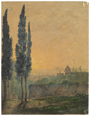 Lot 6403, Auction  102, Deutsch, um 1830. Blick über Florenz im Abendlicht