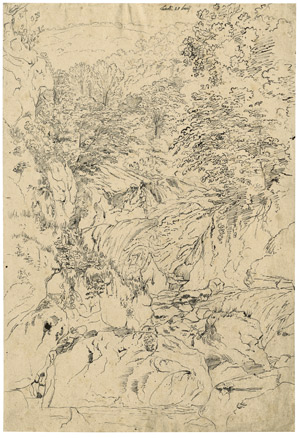 Lot 6416, Auction  102, Deutsch, um 1810/20. Studie der Wasserfälle bei Tivoli