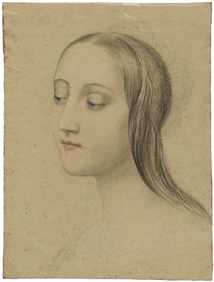 Lot 6421, Auction  102, Ellenrieder, Marie, Bildnis einer jungen Frau mit langen Haaren im Dreiviertelprofil nach links