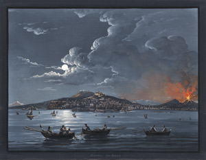 Lot 6430, Auction  102, Fergola, Salvatore, Ansicht von Neapel bei Vollmond mit Ausbruch des Vesuv