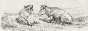 Lot 6489, Auction  102, Nerly, Friedrich, Zwei ruhende Kühe