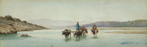 Lot 6537, Auction  102, Zommer, Richard Karlovich, Kaukasische Landschaft mit Ochsenkarren 