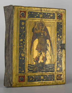 Lot 1075, Auction  103, Joni, Federico Icilio, Heiliger Michael "Tavole della Biccherna" Einbanddecke im Stil der Sieneser Renaissance