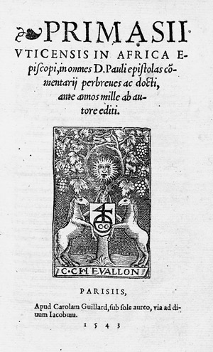 Lot 1100, Auction  103, Primasius von Hadrumetum, In omnes D. Pauli epistolas commentarii