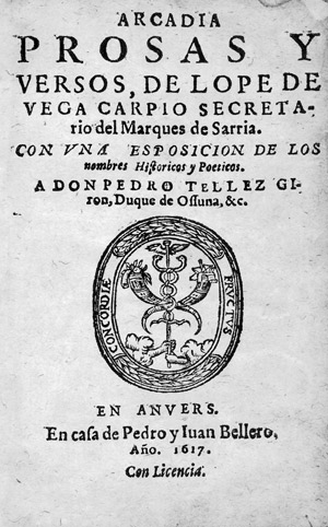 Lot 2337, Auction  103, Vega Carpio, Lope Felix de, Arcadia prosas y versos