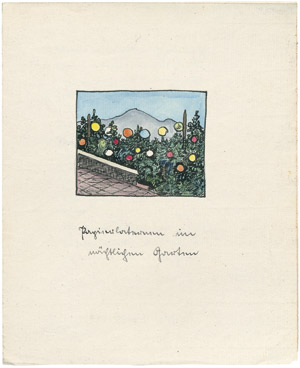 Lot 2543, Auction  103, Hesse, Hermann, Gedichtmanuskript mit Aquarell