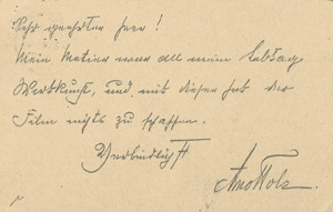Lot 2552, Auction  103, Holz, Arno, Brief 1917 + Beigaben