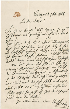 Lot 2578, Auction  103, Raabe, Wilhelm, Brief 1868