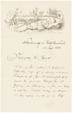 Lot 2814, Auction  103, Pletsch, Oscar, Brief 1884 + Beigabe