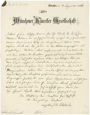 Lot 2817, Auction  103, Schleich, Eduard, Brief 1865 an Andreas Andresen