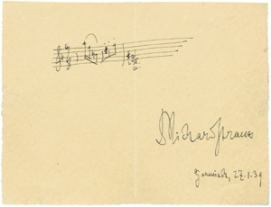 Lot 2851, Auction  103, Strauss, Richard, Musikalisches Albumblatt