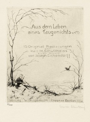 Lot 3191, Auction  103, Eichendorff, Joseph von und Schultheiss, Karl M. - Illustr., Aus dem Leben eines Taugenichts