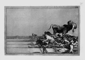 Lot 5321, Auction  103, Goya, Francisco de, Desgracias acaecidas en el tendido de la plaza de Madrid