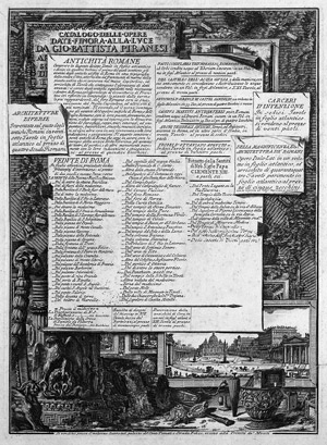 Lot 5372, Auction  103, Piranesi, Giovanni Battista, Catalogo delle Opere