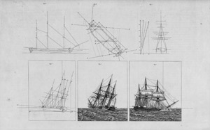 Lot 5452, Auction  103, Eckersberg, Christoffer Wilhelm, Blatt mit zwei Segelschiffen auf See und weiteren vier perspektivischen Zeichnungen  