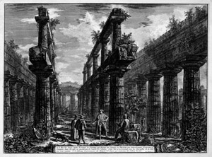 Lot 5758, Auction  103, Piranesi, Francesco, Vue des deux restes de rangs de colonnes qui étaient au Temple de Neptune