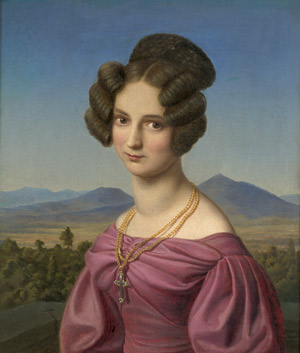 Lot 6055, Auction  103, Wach, Karl Wilhelm - zugeschrieben, Bildnis einer jungen Frau mit Flechtfrisur