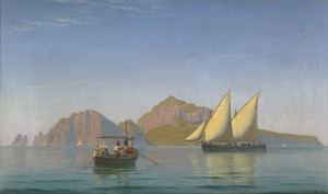 Lot 6084, Auction  103, Blache, Christian Vigilius, Kleine Ausflugsgesellschaft im Boot vor Capri, von Nordosten aus gesehen