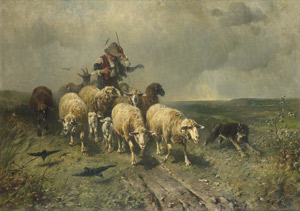 Lot 6147, Auction  103, Gebler, Otto, Junger Hirte mit seinen Schafen