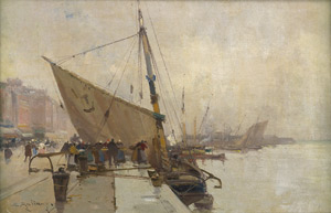 Lot 6153, Auction  103, Galien-Lalou, Eugène, Schiffszene an einem Hafen
