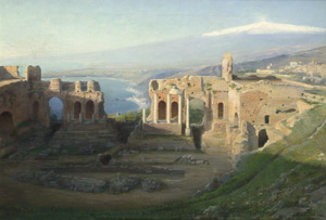 Lot 6159, Auction  103, Böhm, Alfred Julius Cäsar, Das antike Theater von Taormina mit Blick auf den Ätna