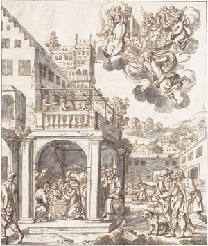 Lot 6187, Auction  103, Augsburgisch, um 1680. Die Anbetung der Könige