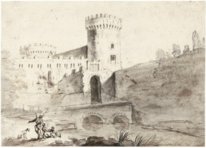 Lot 6201, Auction  103, Breenbergh, Bartholomäus - zugeschrieben, Blick auf die Stadtmauer von Grottaferrata