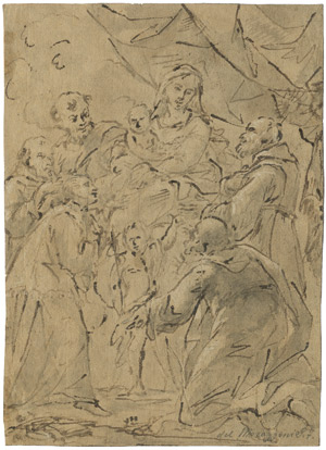 Lot 6241, Auction  103, Neapolitanisch, spätes 17. Jh. Madonna mit Kind und Heiligen